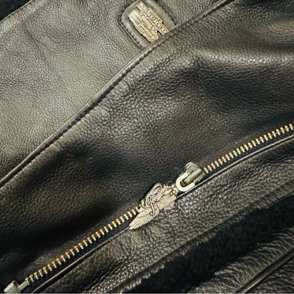 Harley-Davidson Black Leather Authentic Jacket EUC - Picture 5 of 11
